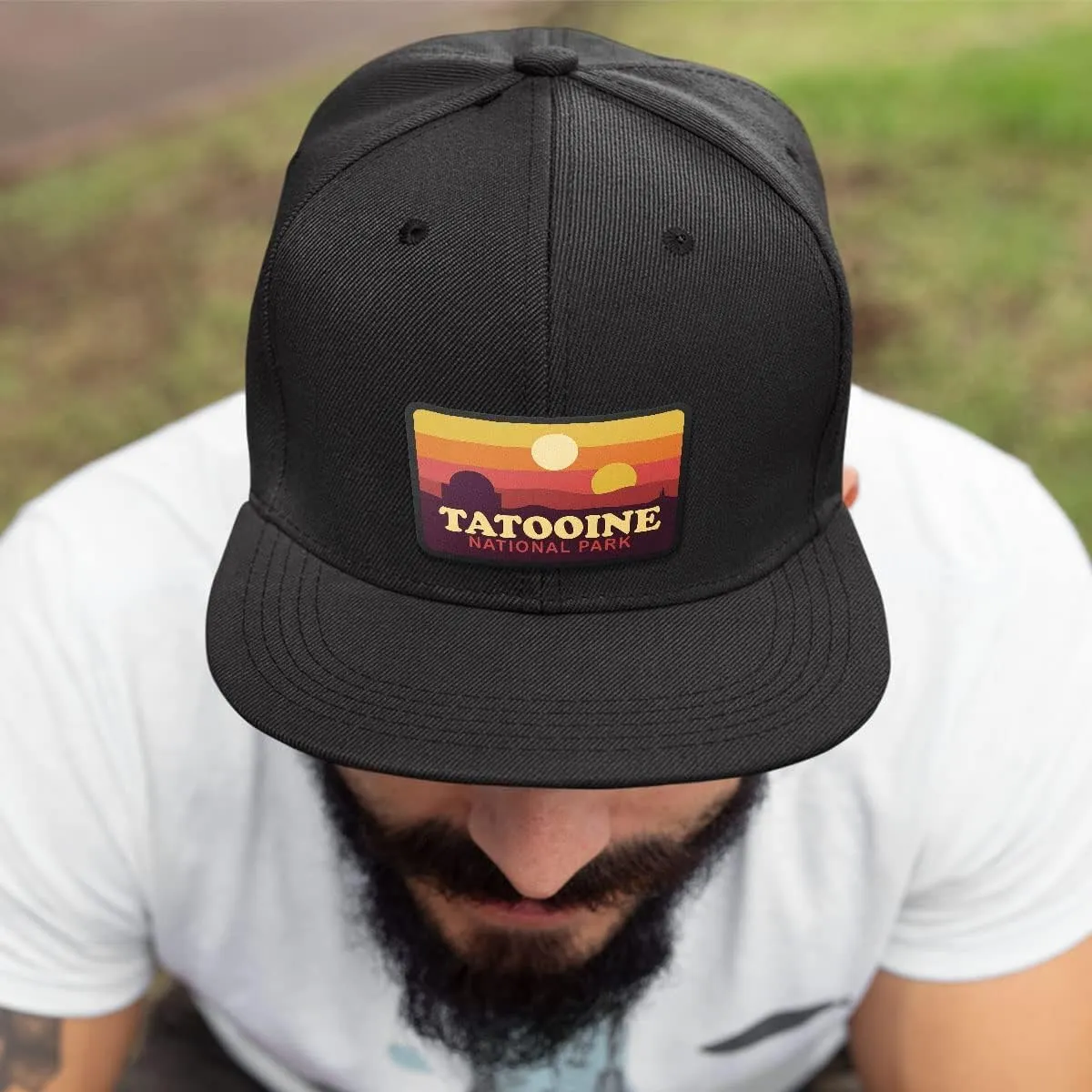 Tatooine National Park Patch Hat Fitted Flexfit Hats - Baseball Cap for Mens & Womens Ultrafibre Mesh for Casual Wear