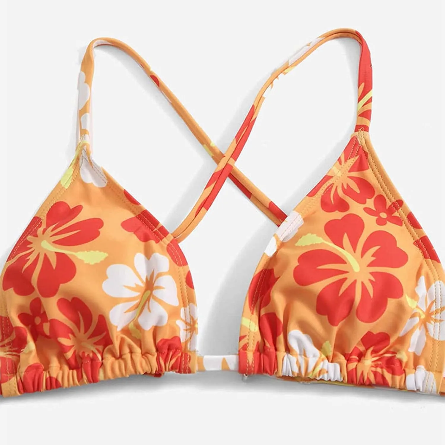 Teens Girls Flower Swimsuit 3 Piece Bathing Suits Cute Quick Dry Bikini Tankini Sets with Swim Skirt Preppy Clothes