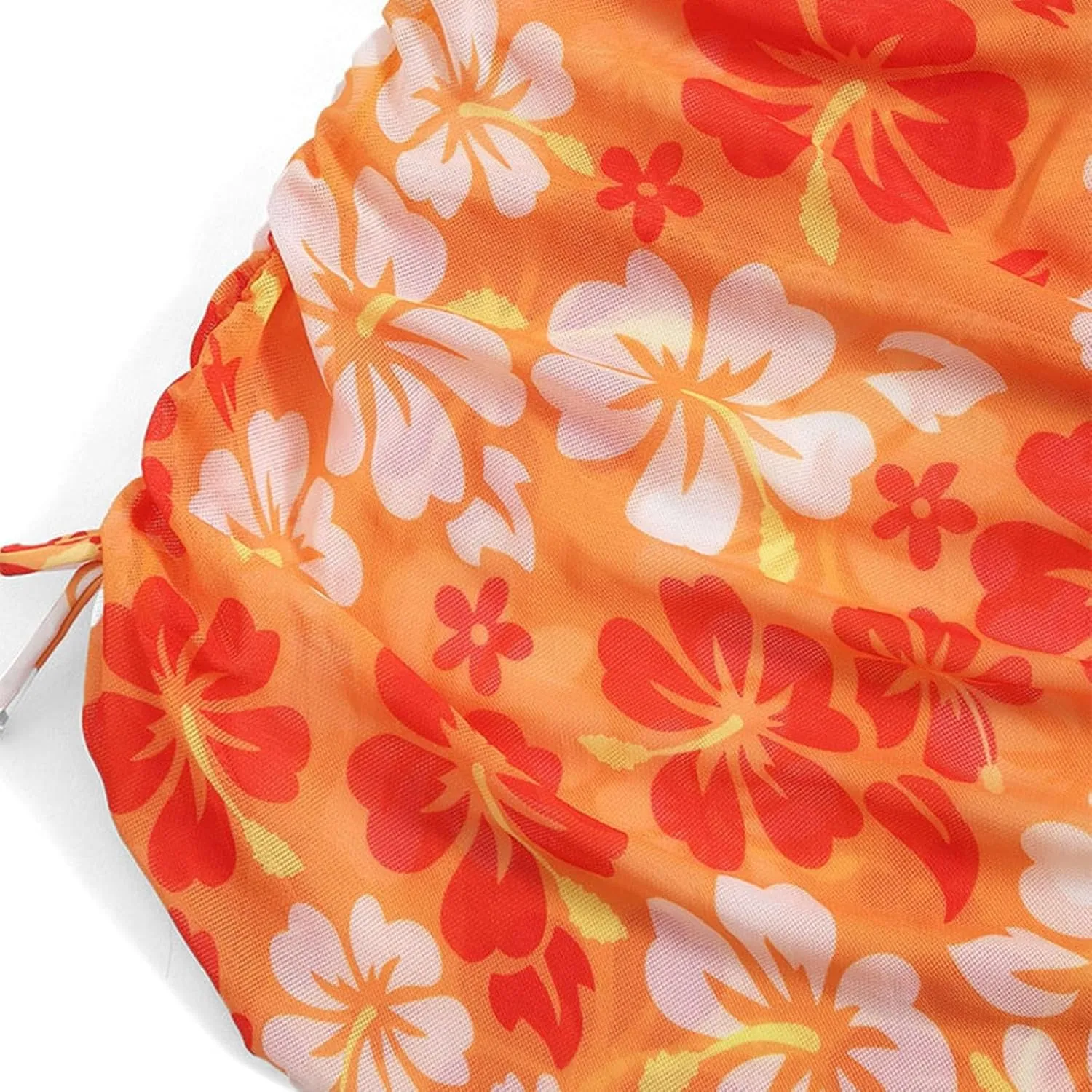 Teens Girls Flower Swimsuit 3 Piece Bathing Suits Cute Quick Dry Bikini Tankini Sets with Swim Skirt Preppy Clothes