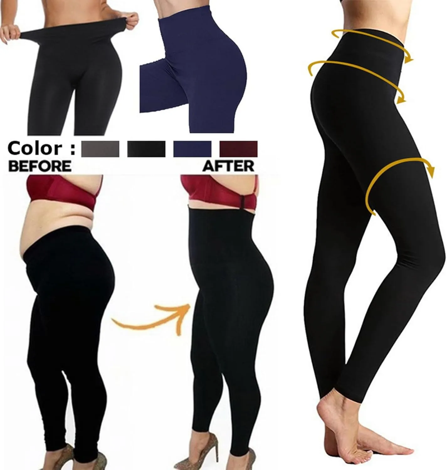 Thick Leggings for Women Women's High Pants Yoga Leggings Feeling Pants Capri Leggings for Women Plus Size High