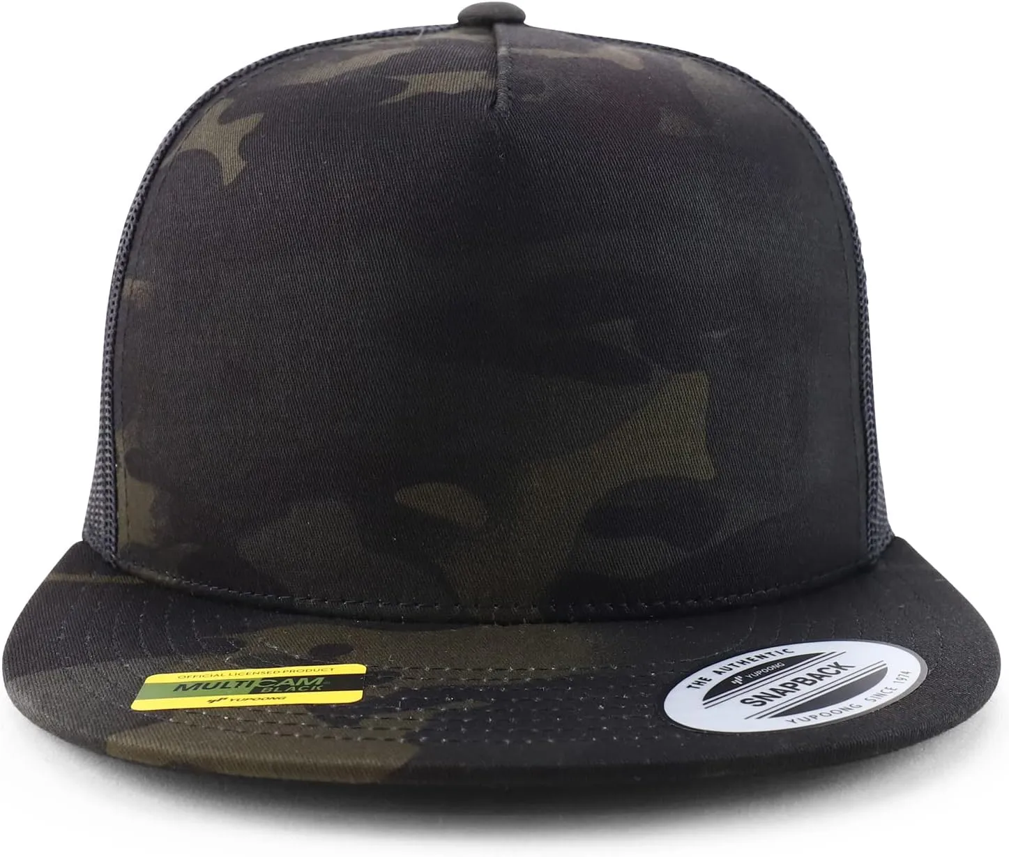 Trendy Apparel Shop Flexfit Brand 5 Panel Classic Trucker Flatbill Mesh Snapback Cap