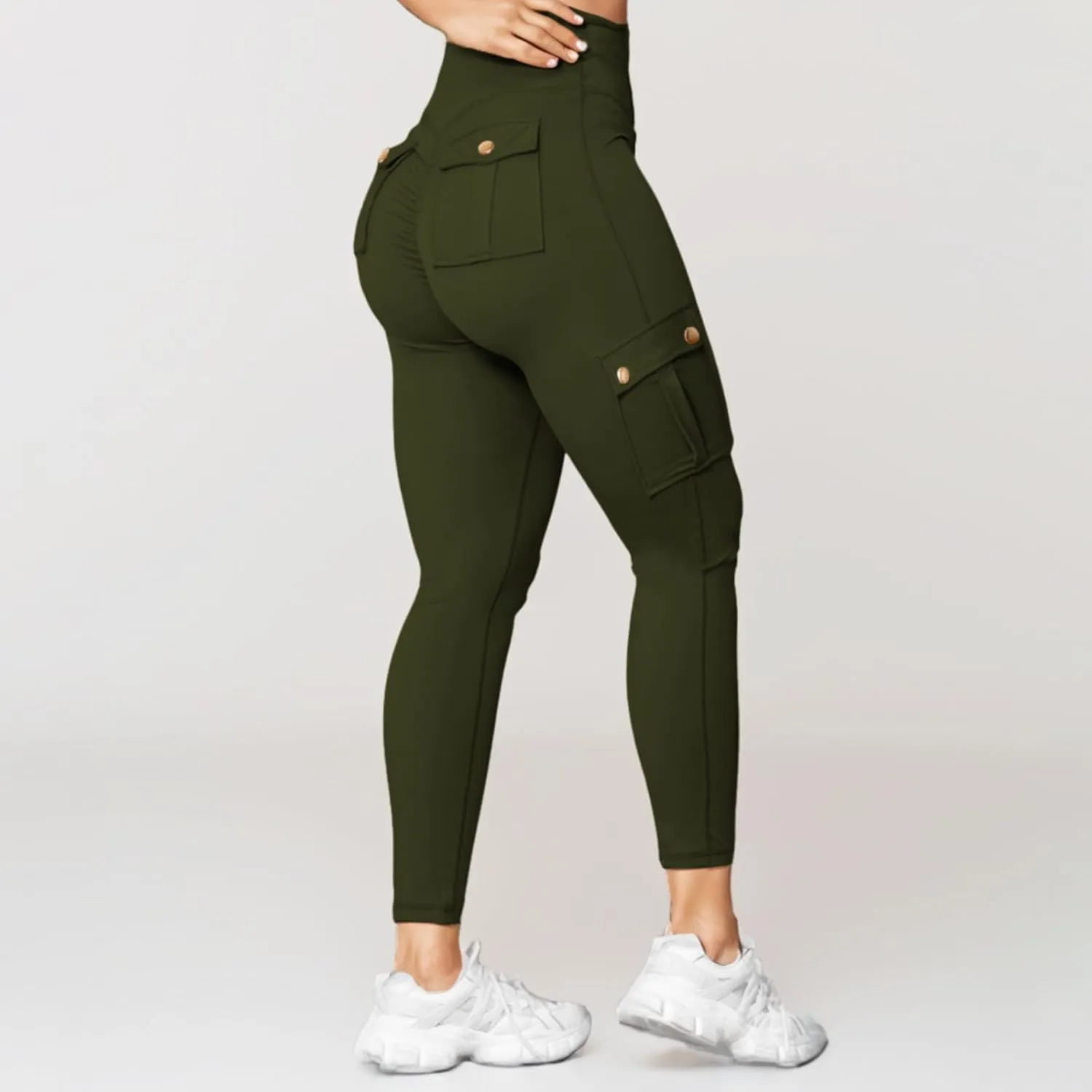 Tummy Leggings Sport Elastic Fitness Women Running Waist Yoga Pants Workout Pants Knee High Leggings for Women Yoga