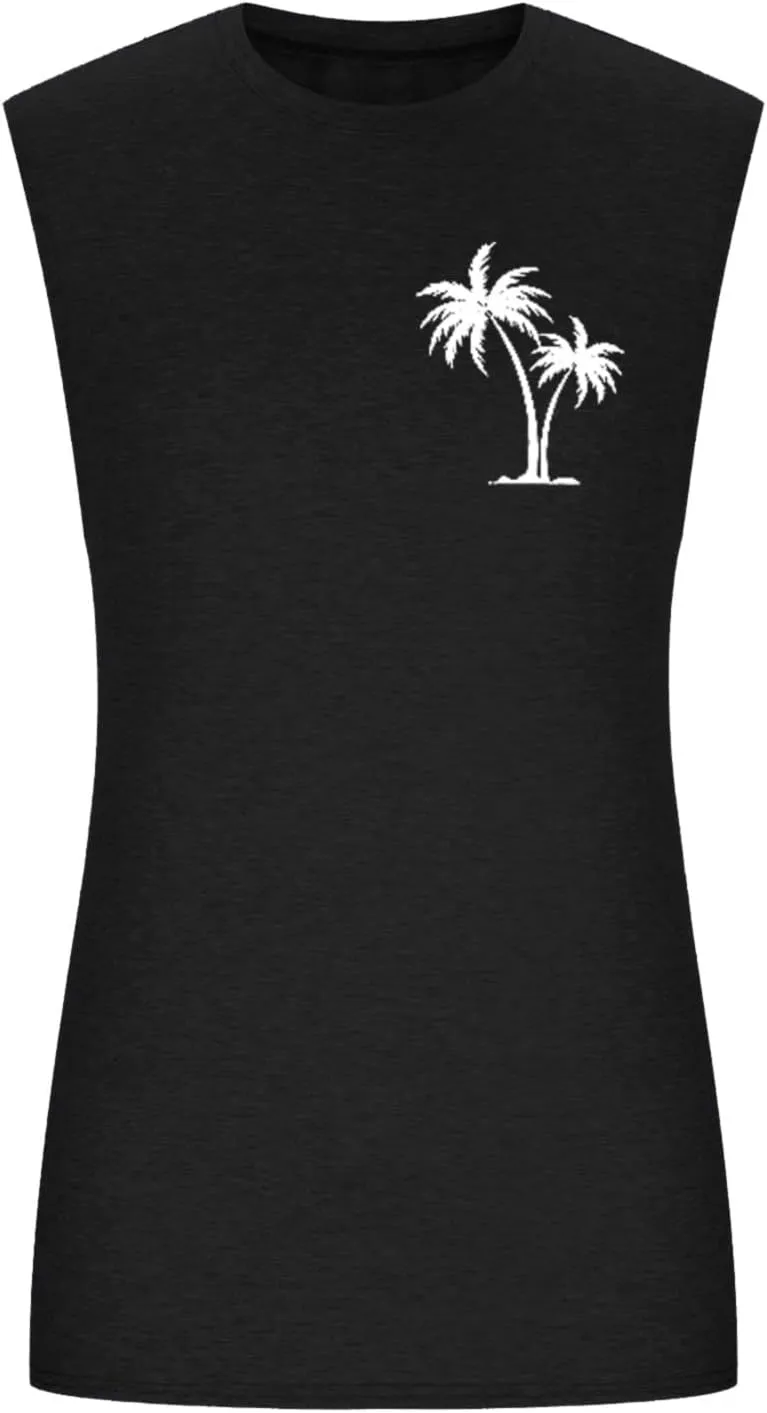 Vickyleb Men's Gym Workout Tank Tops Swim Beach Shirts Summer Sleeveless Training T-Shirt Muscle Bodybuilding Athletic