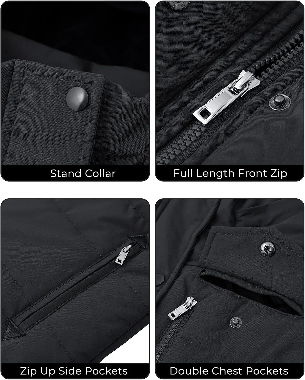 WenVen Women's Winter Water Resistant Warm Puffer Coat with Detachable Hood