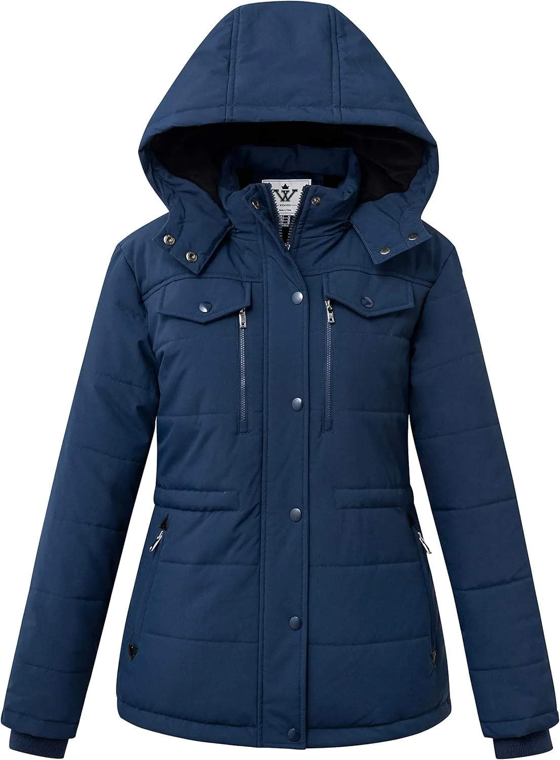 WenVen Women's Winter Water Resistant Warm Puffer Coat with Detachable Hood