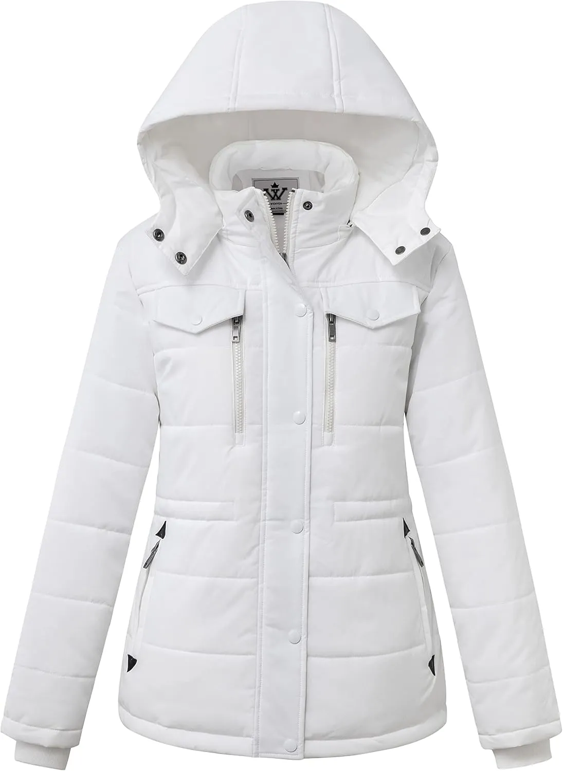 WenVen Women's Winter Water Resistant Warm Puffer Coat with Detachable Hood