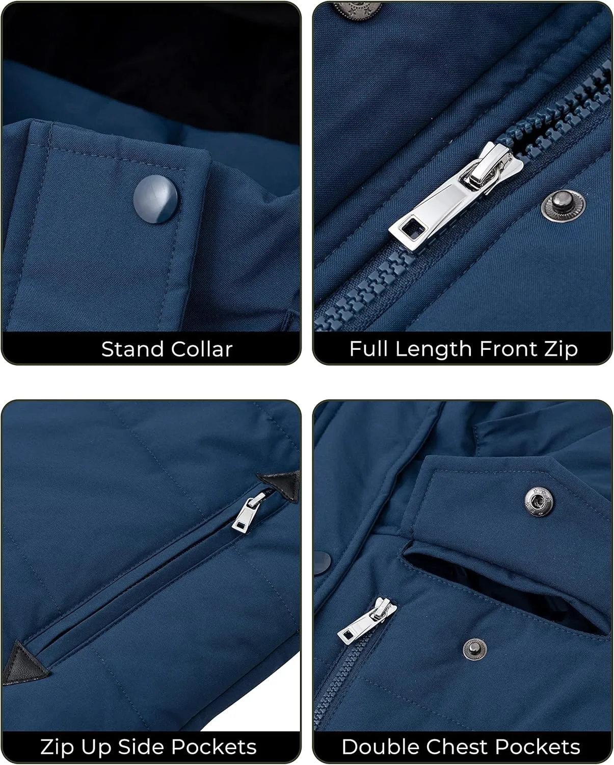 WenVen Women's Winter Water Resistant Warm Puffer Coat with Detachable Hood