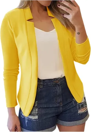 Women Blazers for Work Casual Lapel Open Front Fall Casual Cardigan Jacket Lightweight Work Office Suit