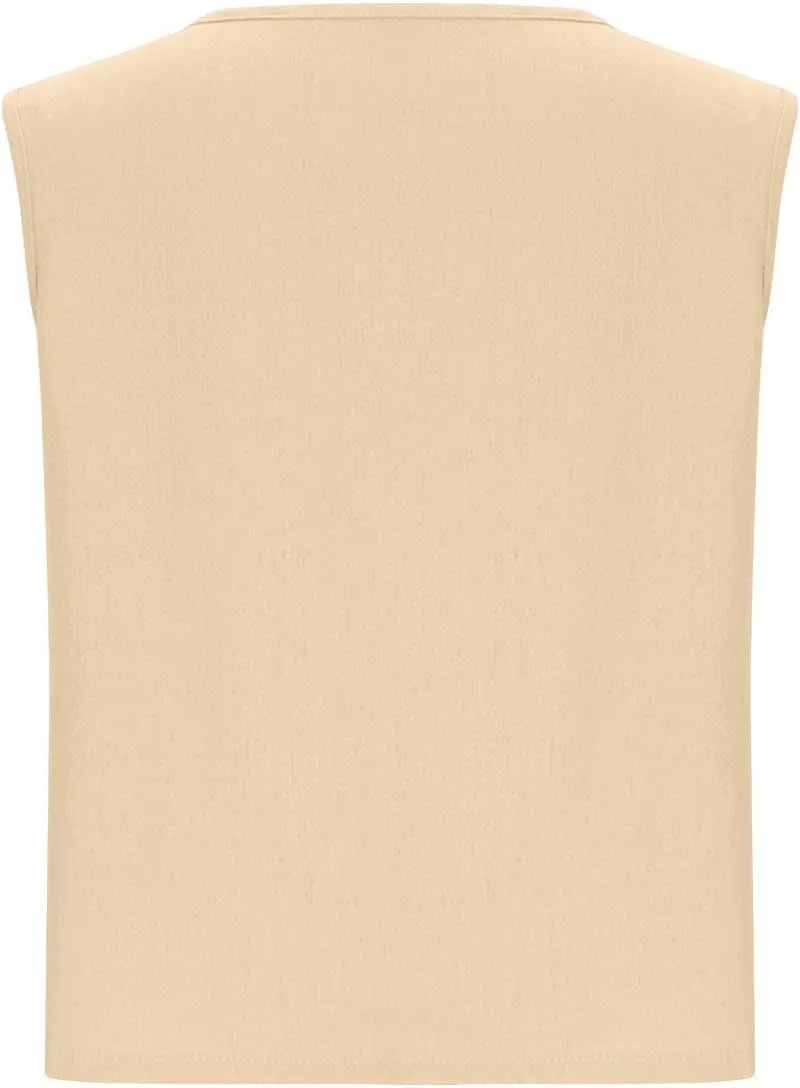 Women Cotton Linen Tank Tops Crew Neck Solid Sleeveless Shirt Loose Vest 2025 Casual Beach Tees Spring Summer Clothes
