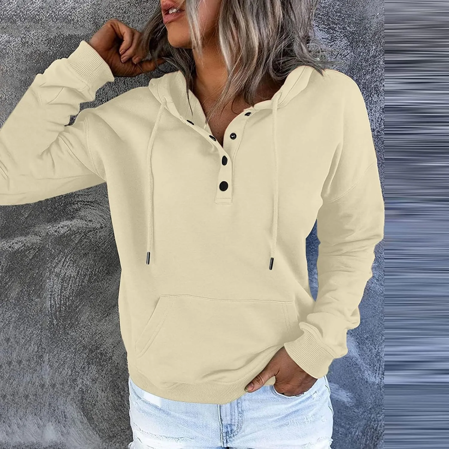 Women Oversized Hoodie Tie Dye Sweatshirt Teen Girl Button Down Teen Tops Casual Long Sleeve Oversize Pullover