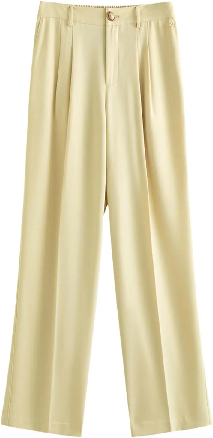 Women Suit Pants Straight Wide Leg Trouser Summer Long Pant Office Lady Bottom Loose Pants for Women