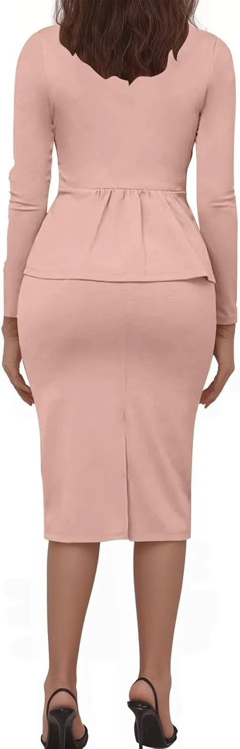 Women Two Piece Suit Skirt Set Business Casual Long Sleeve Blazer and Pencil Skirt Blazer Sets Women 2 Piece Outfits