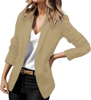 Womens Blazer Dresses Midi Length,Casual Solid Color Suit Jacket Lapel Keep Warm and Slim Blazers Casual Plus Size