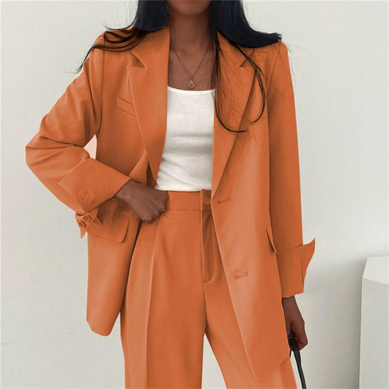 Women's Blazers & Suit Jackets Work Womens Top Buttonn Causal Lightweight Coat Fit It With Pockets Cardigan