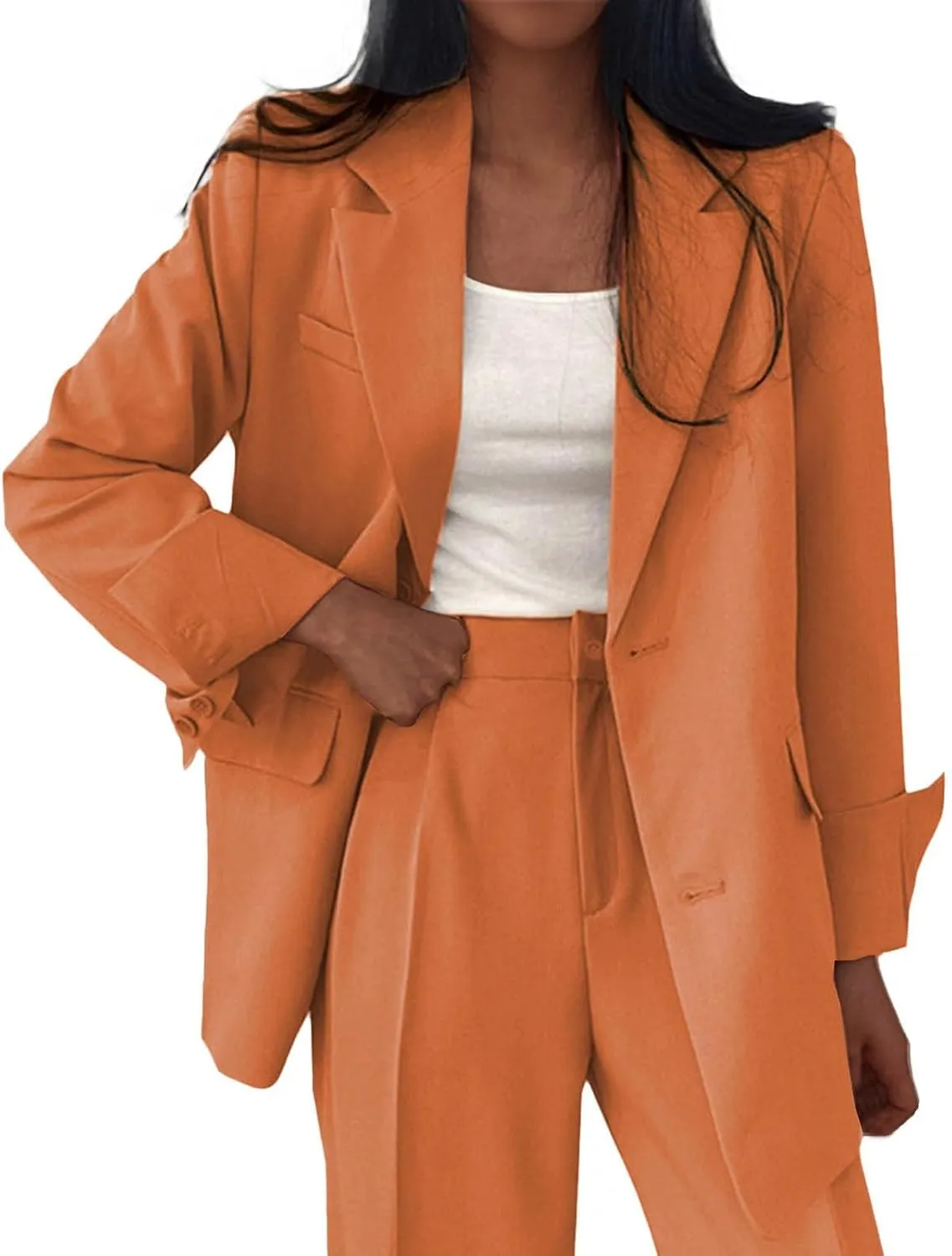Women's Blazers & Suit Jackets Work Womens Top Buttonn Causal Lightweight Coat Fit It With Pockets Cardigan