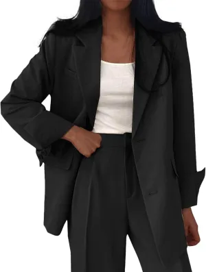 Women's Blazers & Suit Jackets Work Womens Top Buttonn Causal Lightweight Coat Fit It With Pockets Cardigan