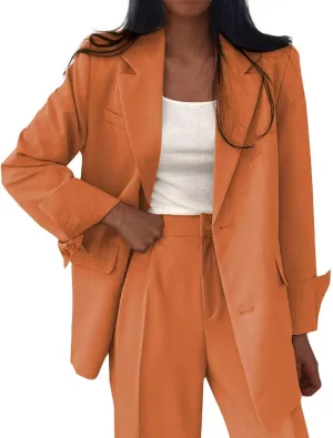 Women's Blazers & Suit Jackets Work Womens Top Buttonn Causal Lightweight Coat Fit It With Pockets Cardigan