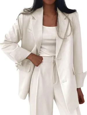 Women's Blazers & Suit Jackets Work Womens Top Buttonn Causal Lightweight Coat Fit It With Pockets Cardigan