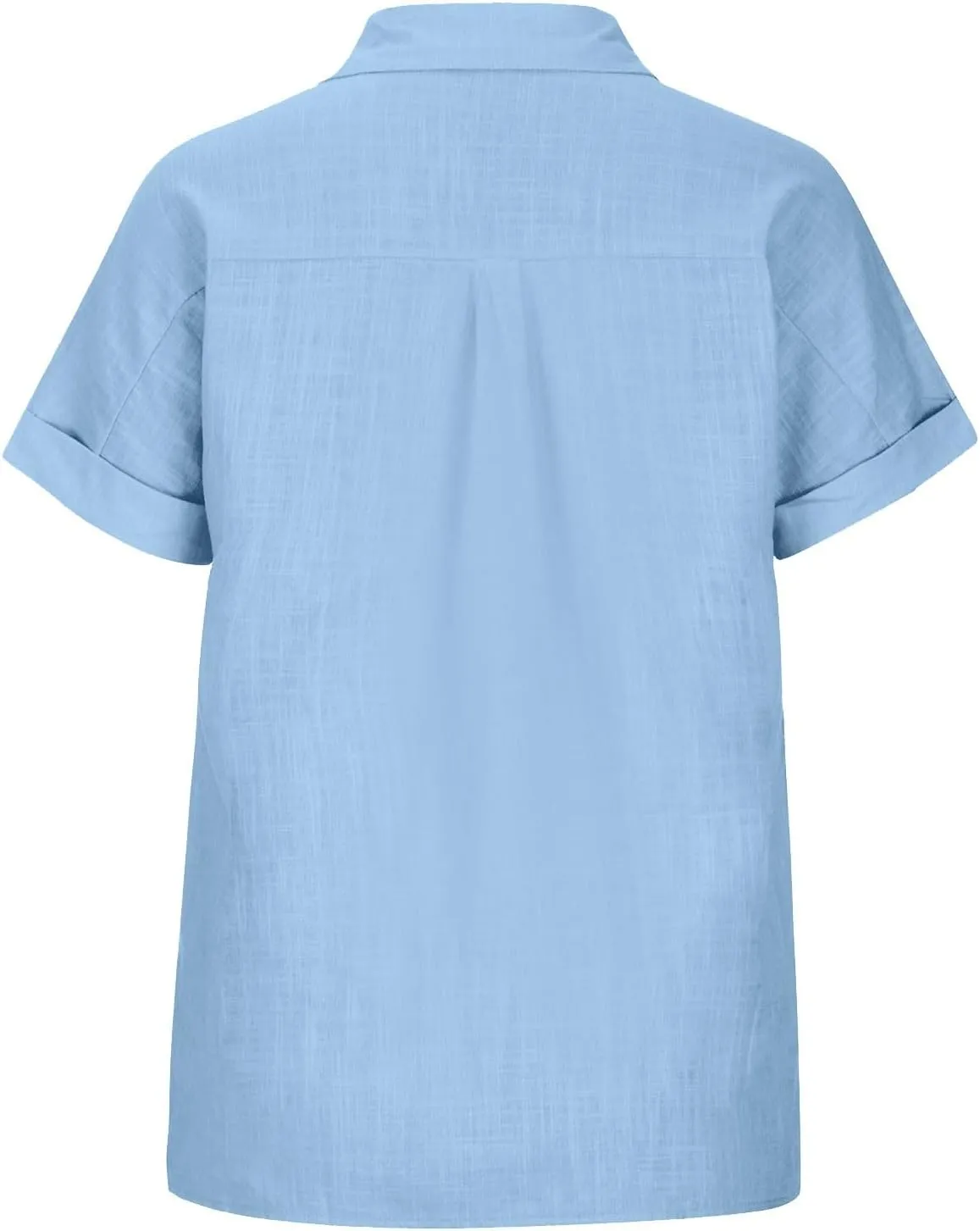 Women's Business Casual Blouses Trendy Pleated Lapel Button Down Shirts Summer Dress Cotton Linen Work Tee Tops 2025