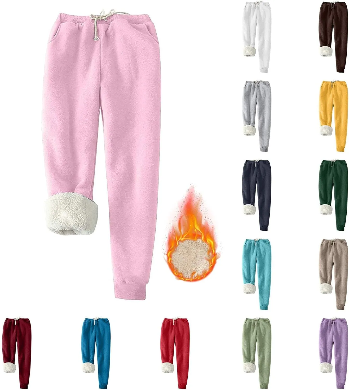 Women's Fleece Lined Leggings High Waisted Jogger Pants Lined Winter Thicken Outdoor Yoga Bootcut Thermal Winter