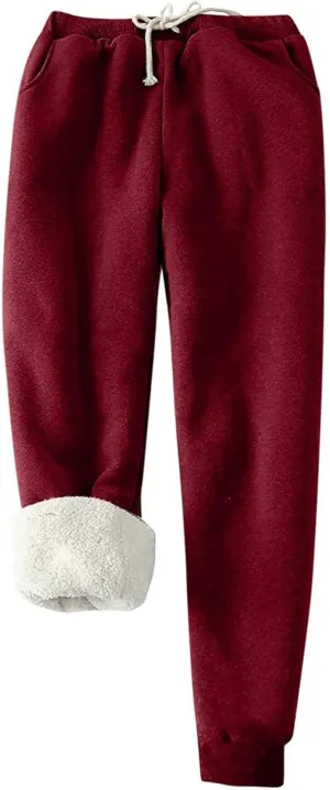 Women's Fleece Lined Leggings High Waisted Jogger Pants Lined Winter Thicken Outdoor Yoga Bootcut Thermal Winter