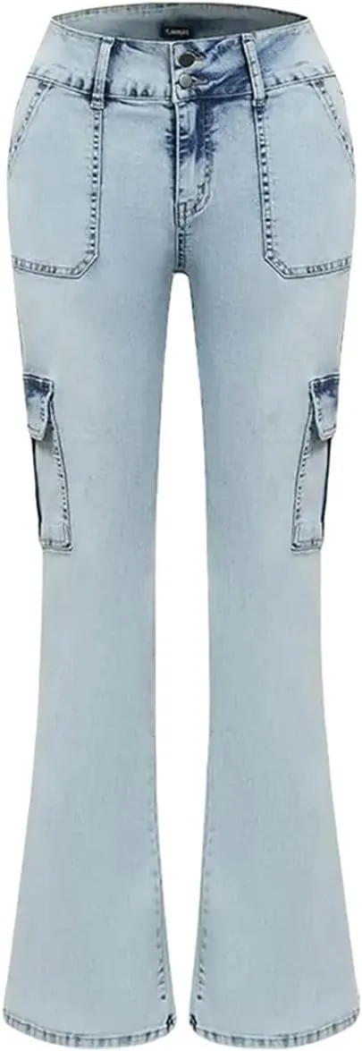 Women's High Waisted Stretchy Bootcut Boyfriend Skinny Jeans Butt Lifting Baggy Flared Denim Pants