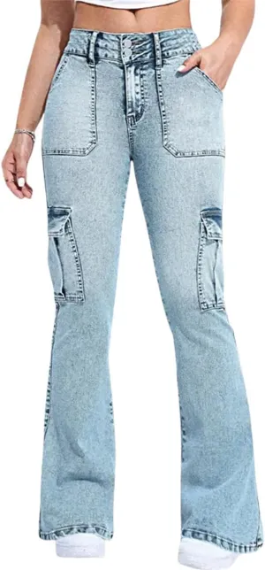 Women's High Waisted Stretchy Bootcut Boyfriend Skinny Jeans Butt Lifting Baggy Flared Denim Pants