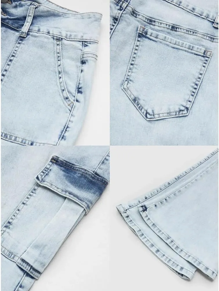 Women's High Waisted Stretchy Bootcut Boyfriend Skinny Jeans Butt Lifting Baggy Flared Denim Pants