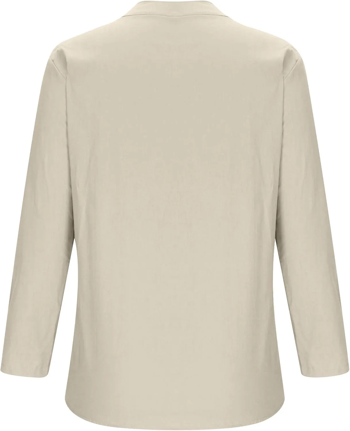 Women's Oversized Cotton Linen Shirts Blouses 2025 Casual 3/4 Sleeve Solid Color Tops Daily T Shirts Summer Tees