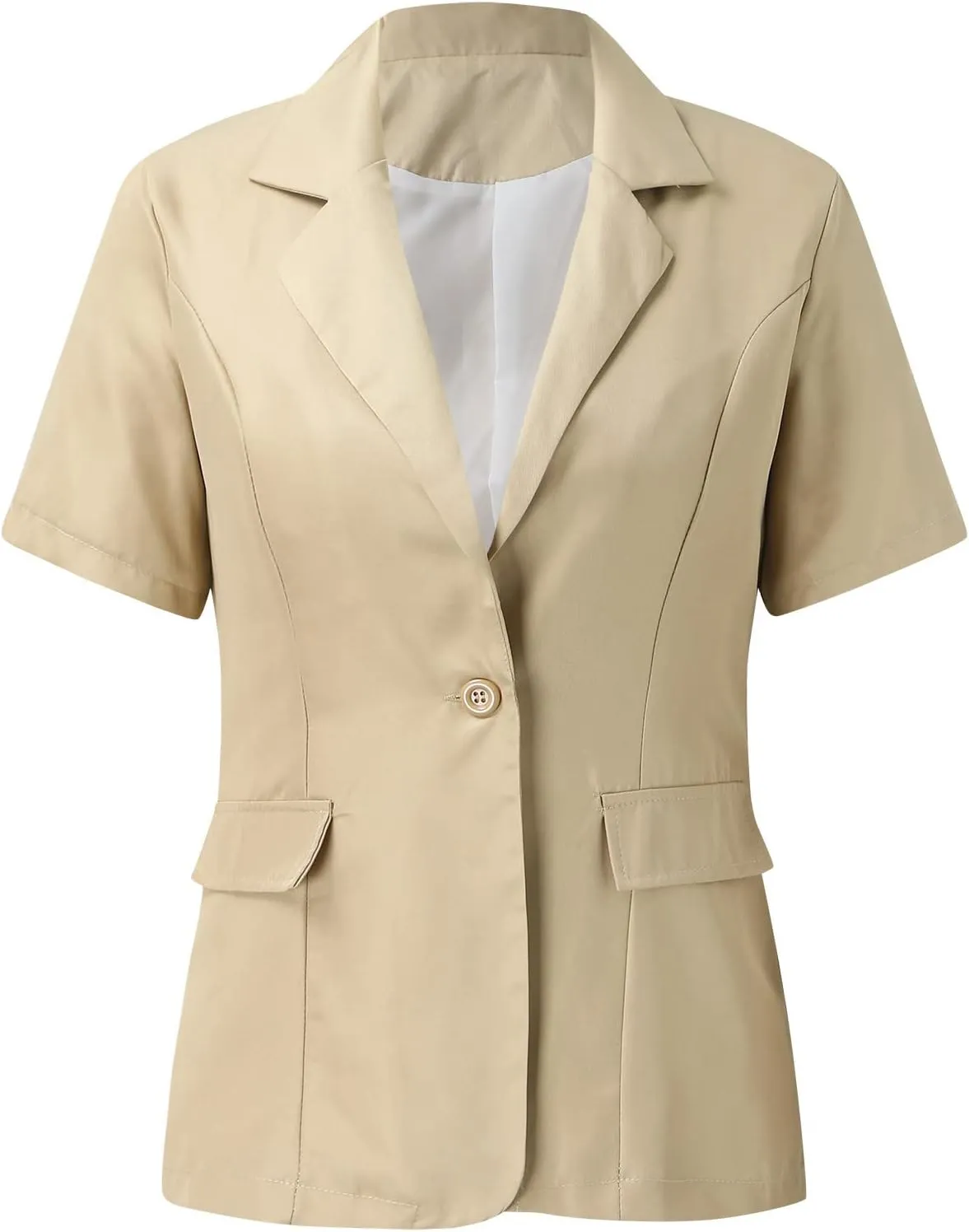 Womens Temperament Button Vest Cardigan Sleeveless Open Front Blazer Casual Lightweight Pocket Jacket Daily Work Suits