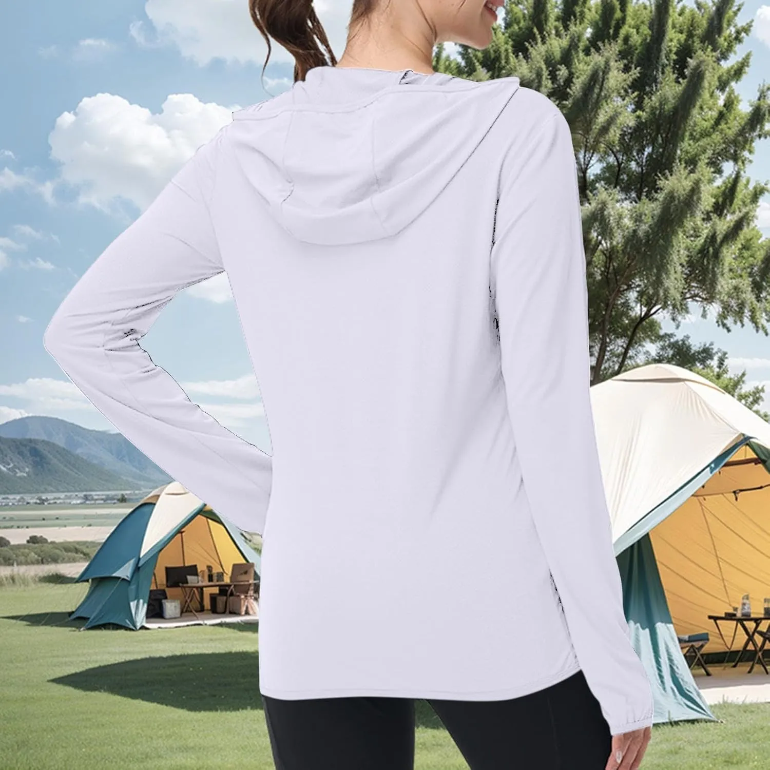 Women's UPF 50  UV Sun Protection Shirts SPF Zip Up Hoodie Long Sleeve Summer Ice Silk Fishing Hiking Outdoor Jacket