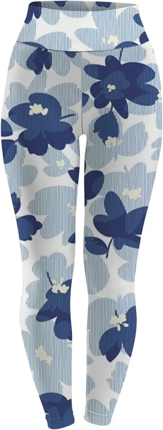 Womens Workout Yoga Leggings High Waisted Printed Casual Stretch Elastic Waist Lightweight Active Lounge Pants