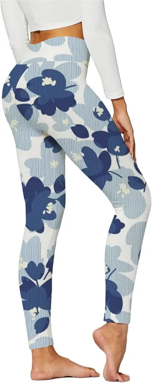 Womens Workout Yoga Leggings High Waisted Printed Casual Stretch Elastic Waist Lightweight Active Lounge Pants