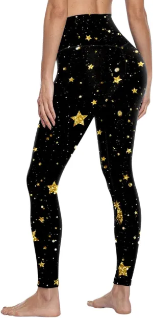 Womens Workout Yoga Leggings High Waisted Printed Casual Stretch Elastic Waist Lightweight Active Lounge Pants