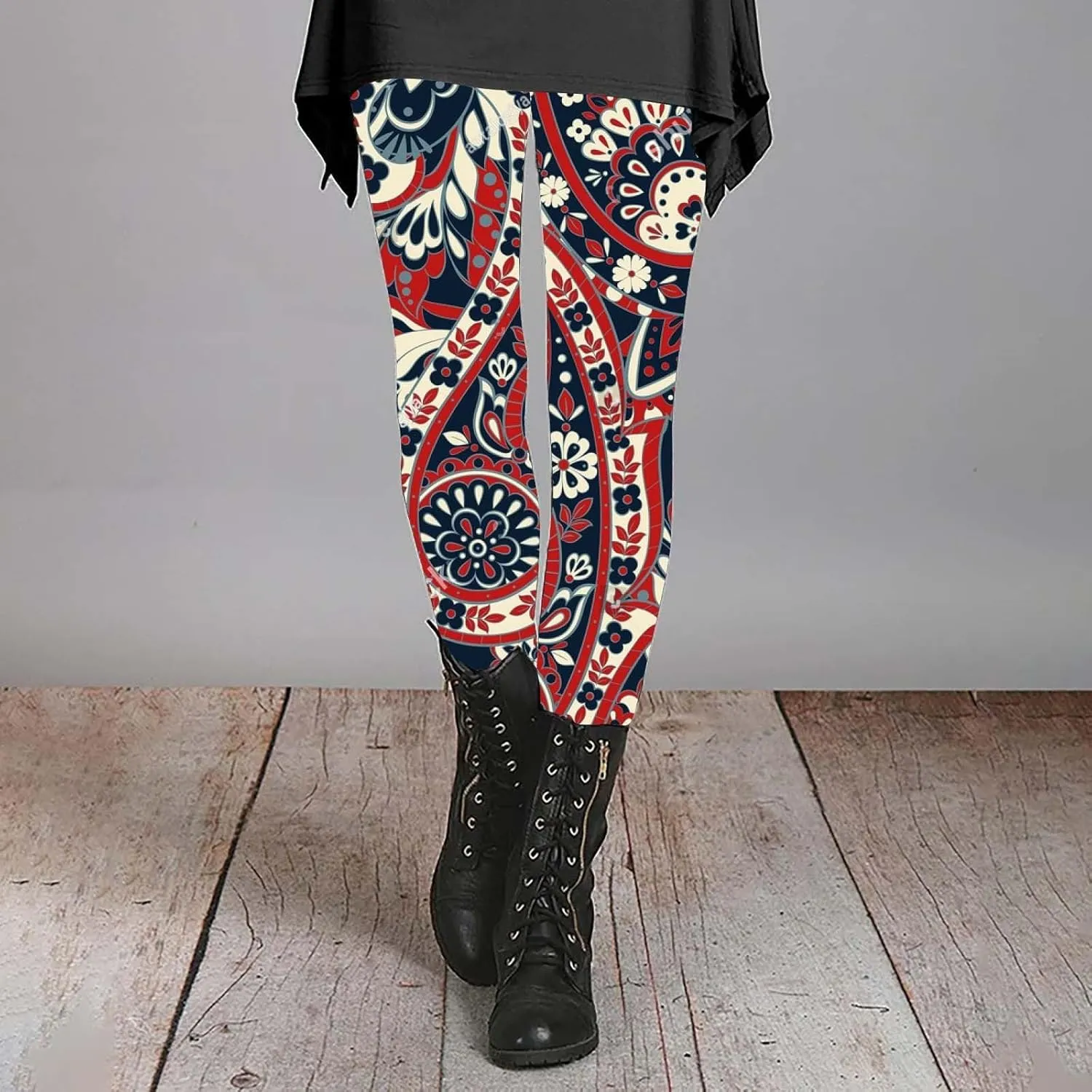 Workout Leggings for Women with Pockets Womens Leggings Printed Design Legging Tummy Control