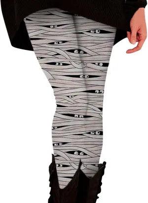 Workout Womens Leggings Tummy Control Yoga Pants Halloween Graphic Skinny Pants High Waist Stretchy Tights