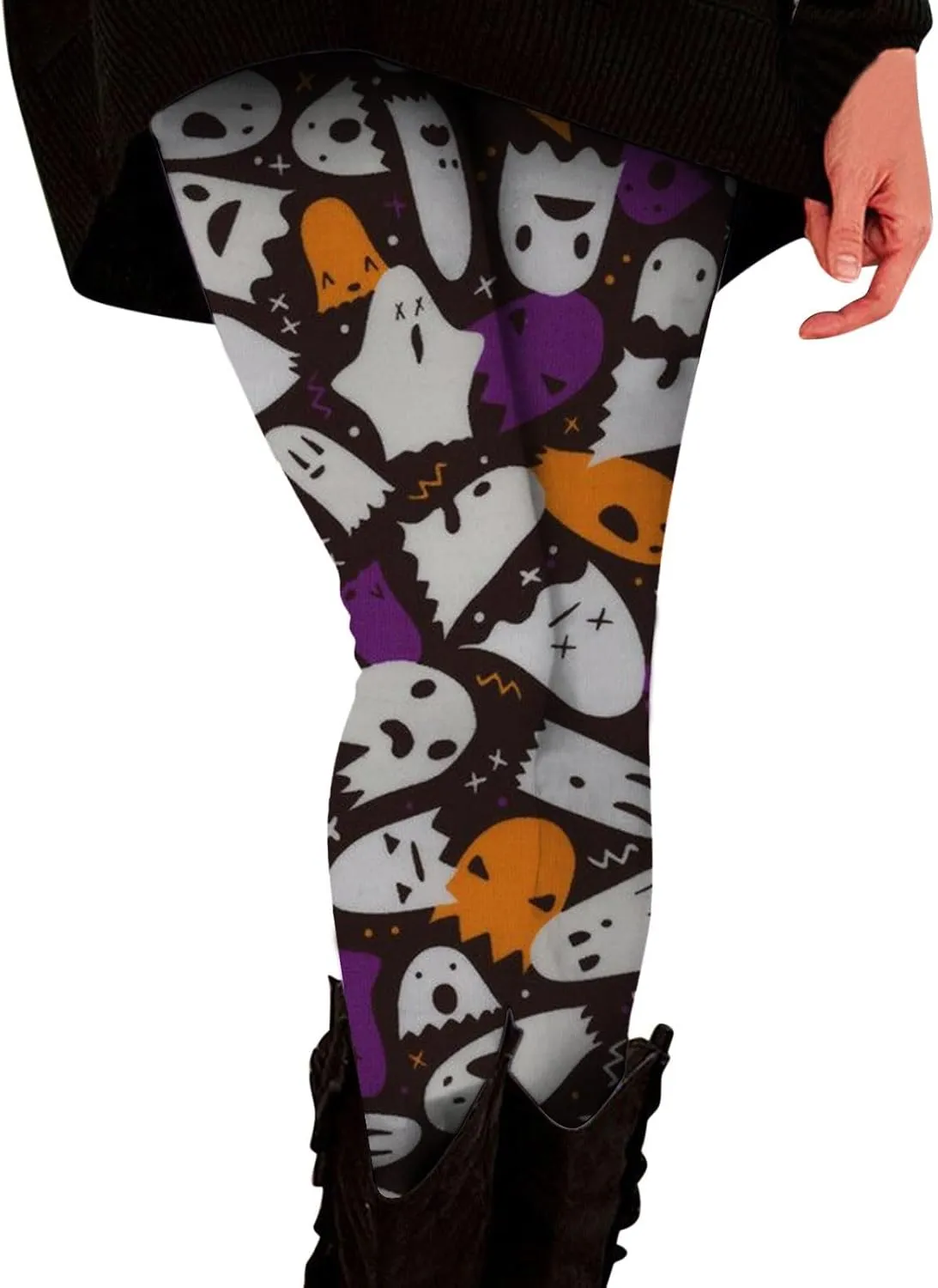 Workout Womens Leggings Tummy Control Yoga Pants Halloween Graphic Skinny Pants High Waist Stretchy Tights