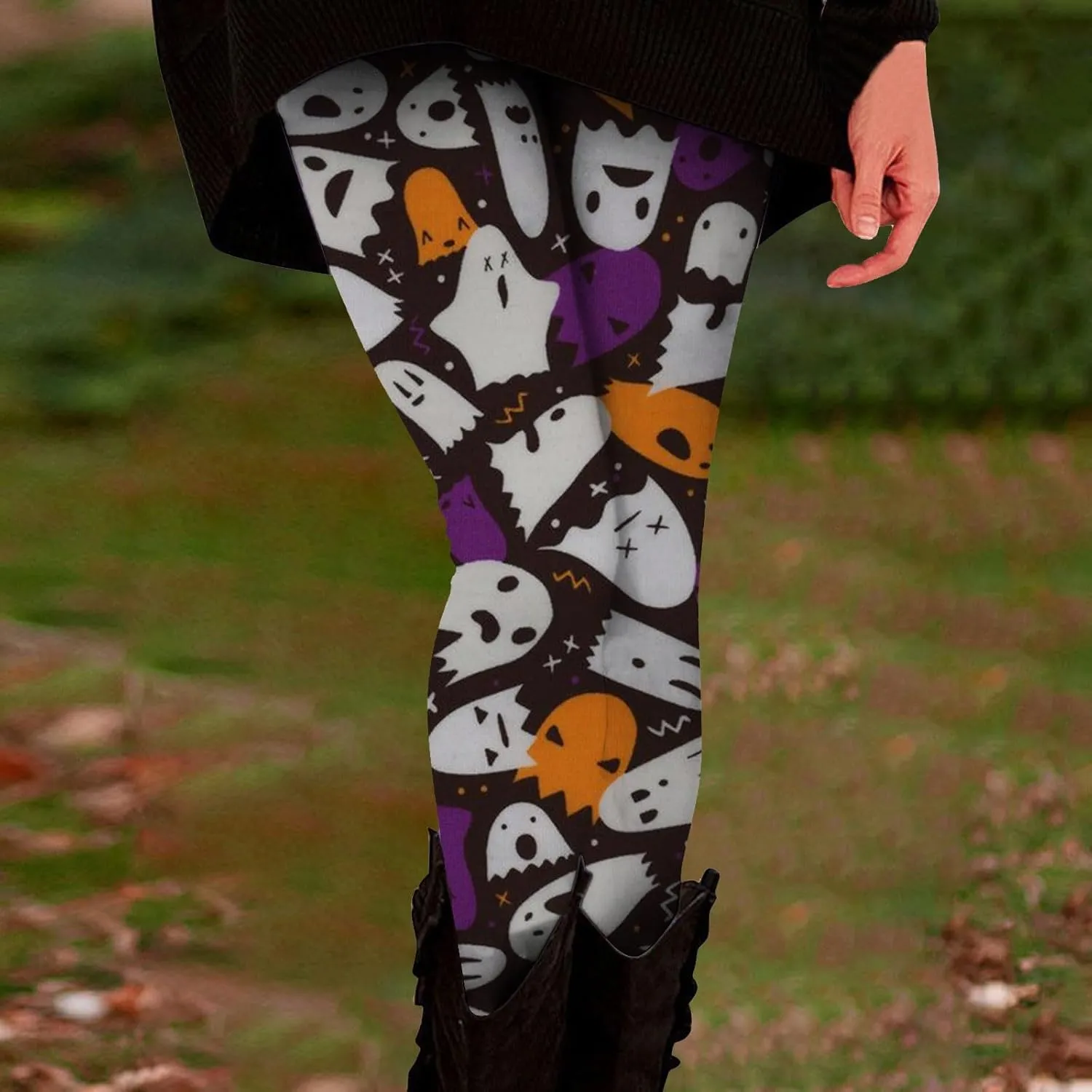 Workout Womens Leggings Tummy Control Yoga Pants Halloween Graphic Skinny Pants High Waist Stretchy Tights