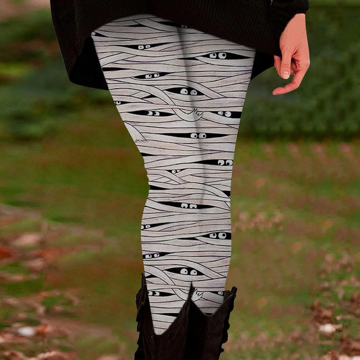 Workout Womens Leggings Tummy Control Yoga Pants Halloween Graphic Skinny Pants High Waist Stretchy Tights