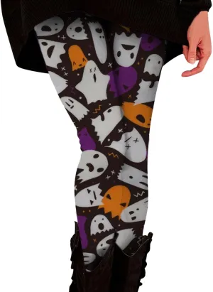 Workout Womens Leggings Tummy Control Yoga Pants Halloween Graphic Skinny Pants High Waist Stretchy Tights