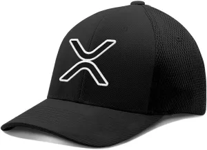 XRP Logo Hat Fitted Flexfit Hats Crypto Baseball Cap Ultrafibre Breathable Mesh Side for Casual Wear