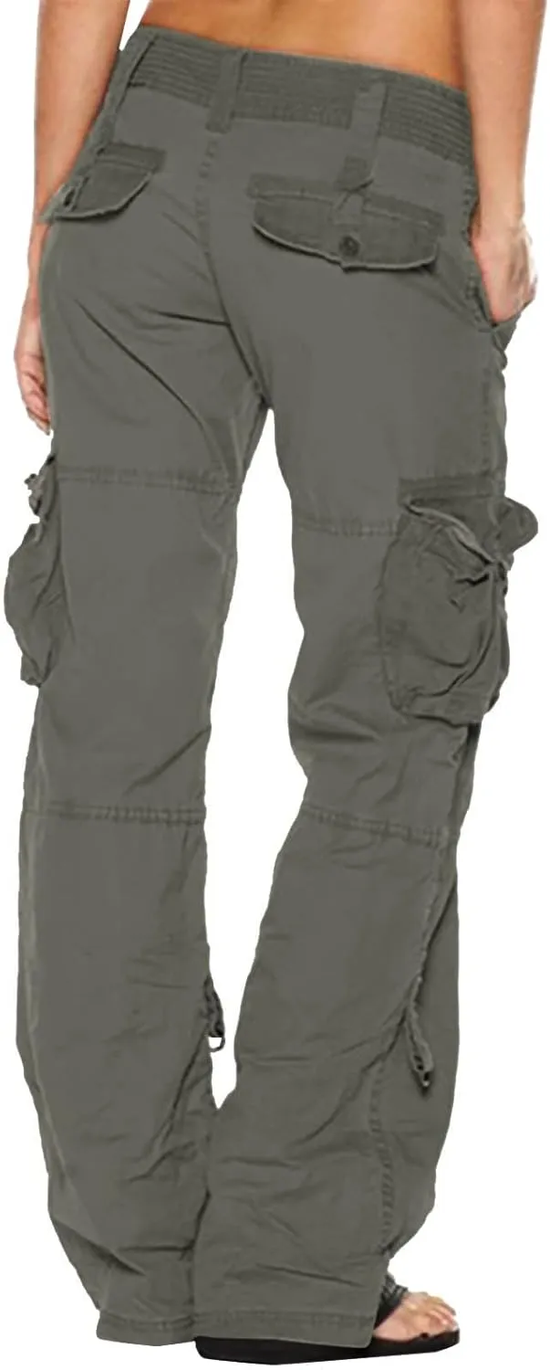 XUNRYAN Cargo Pants Women Baggy Low Waist Parachute Pants Running Joggers with Pockets Streetwear 2023 Fall Fashion Clothes