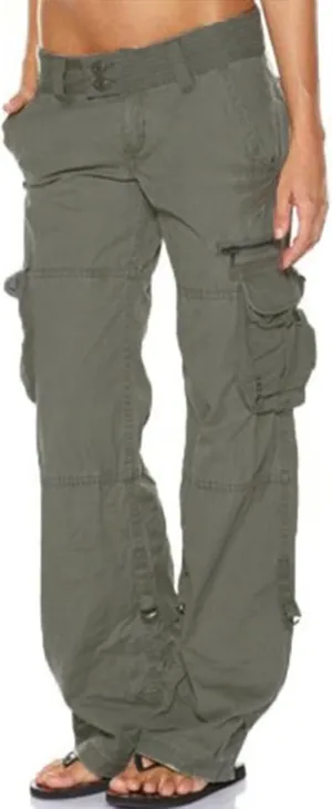 XUNRYAN Cargo Pants Women Baggy Low Waist Parachute Pants Running Joggers with Pockets Streetwear 2023 Fall Fashion Clothes