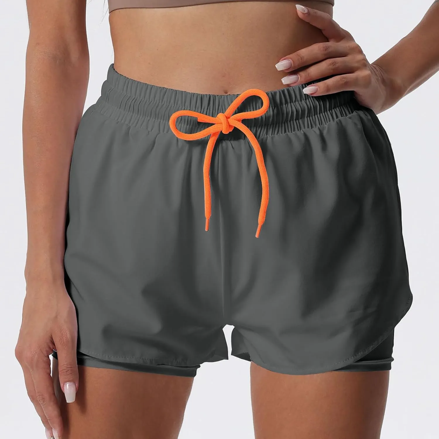 YOAKUKA Women's 2 in 1 Workout Shorts Gym Workout Yoga Running Biker Tennis Skirts Clothes Summer