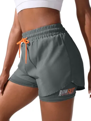 YOAKUKA Women's 2 in 1 Workout Shorts Gym Workout Yoga Running Biker Tennis Skirts Clothes Summer