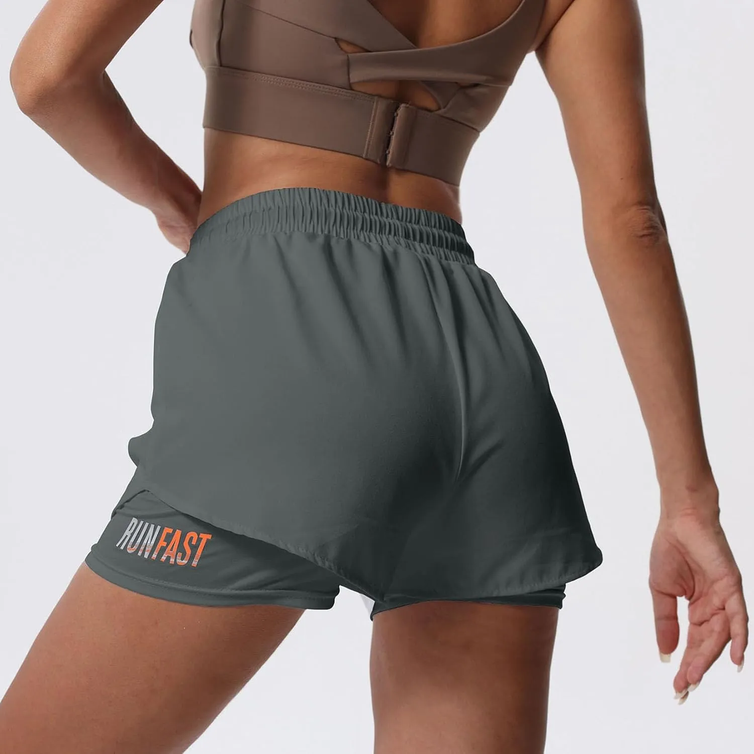 YOAKUKA Women's 2 in 1 Workout Shorts Gym Workout Yoga Running Biker Tennis Skirts Clothes Summer
