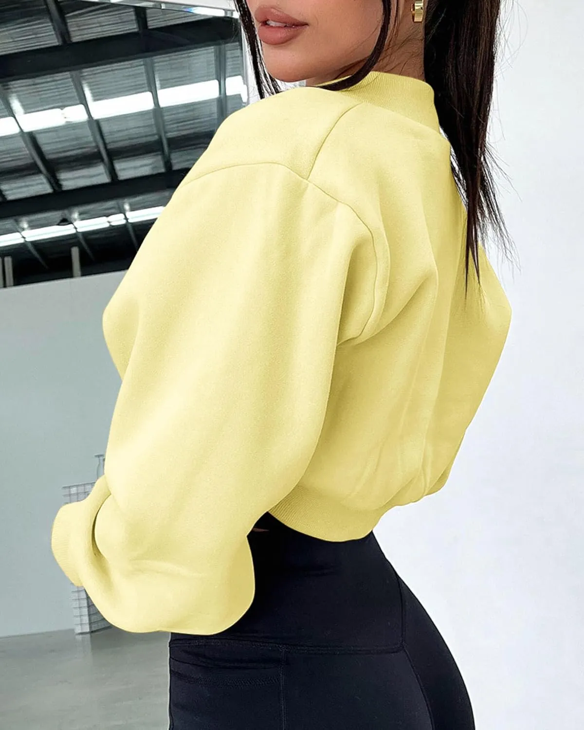 Zwurew Women's Bolero Shrug Long Sleeve Cropped Sweatshirt with Thumb Hole Workout Shrugs Open Front Y2K Tops 2024